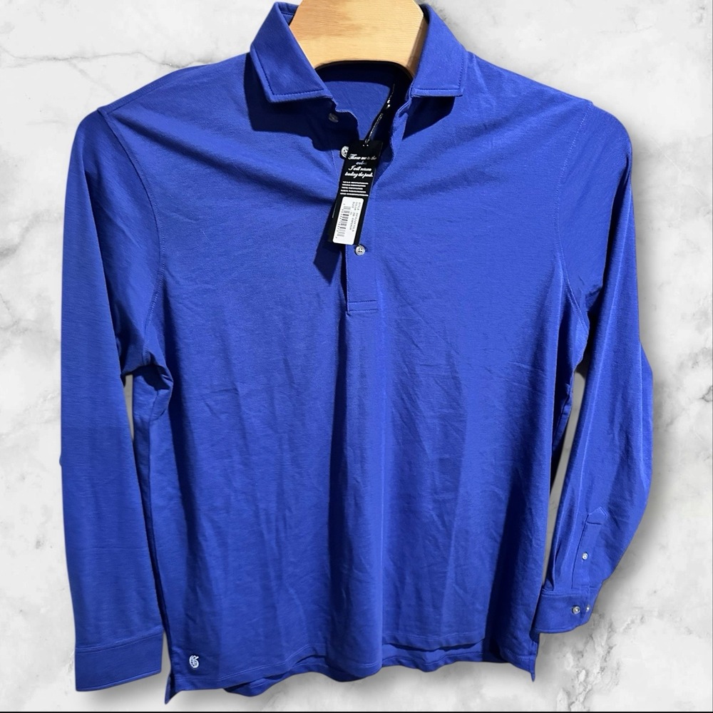 Greyson Golf Polo Shirt‎ Mens XL Blue Long Sleeve Performance Clean Brrr New